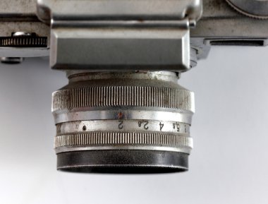 eski bir vintage film kamera detayını makro