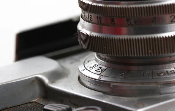 Detail einer alten Filmkamera, Makro — Stockfoto