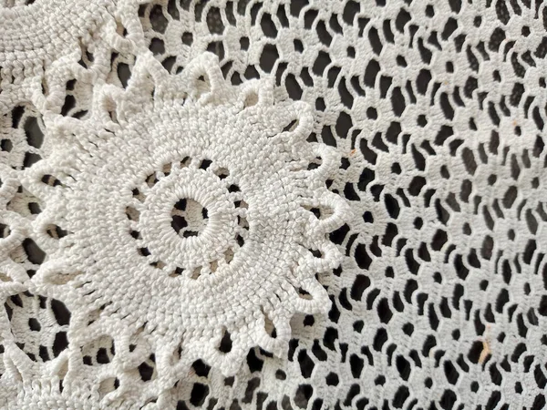 Old Weathered Crochet Lace Close Image — Stock Photo, Image