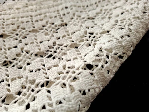 Old Weathered Crochet Lace Close Image — Stock Photo, Image