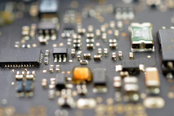汚れた回路基板イメージのマクロショット — ストック写真