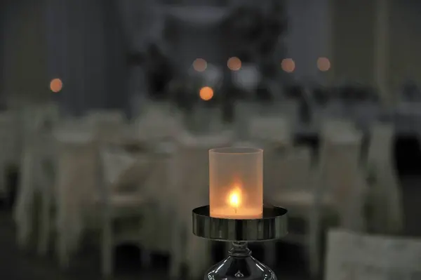 Tischdekoration Für Ein Hochzeitsbild — Stockfoto