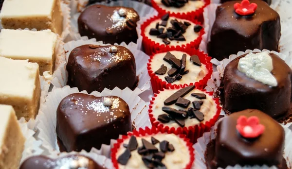 Assortment chocolate praline sweets — Stock Photo, Image