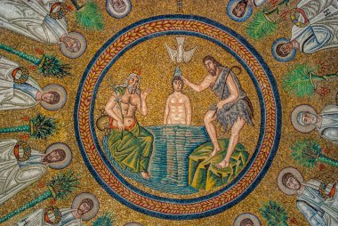 Byzantine mosaics of city of Ravenna in Italy clipart
