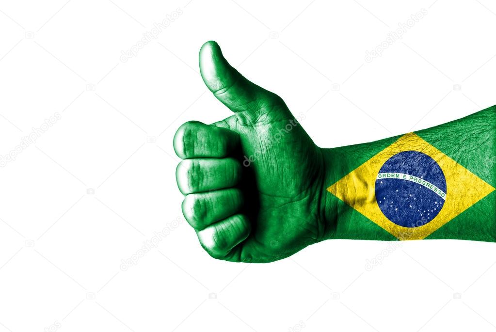 Picture of a thumbs up . Like Brazil, Like concept