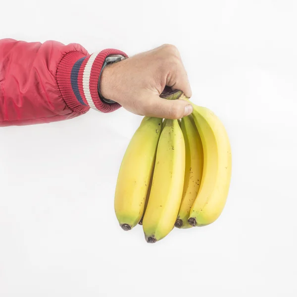 Kezét tartsa csomó banán — Stock Fotó