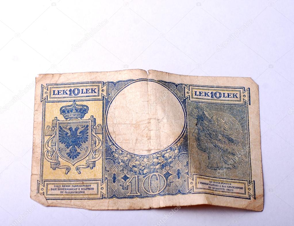 Old Banknote from Albania