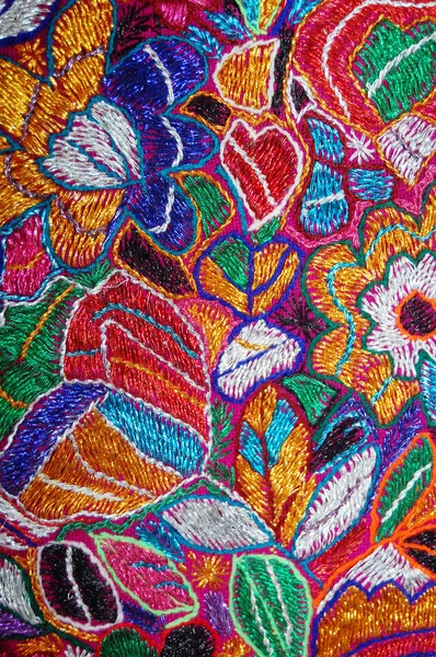 Textura bordada flor hecha a mano — Foto de Stock