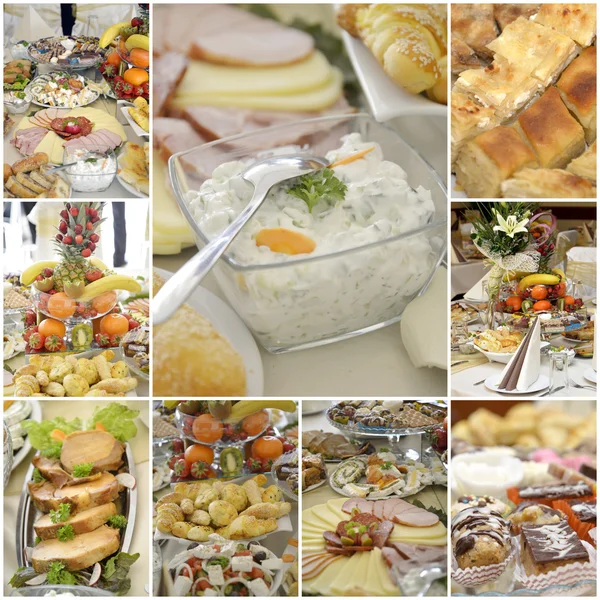 Collage de una comida gourmet variuos —  Fotos de Stock