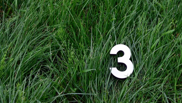 Números em uma grama — Fotografia de Stock