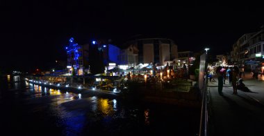 Nehir Drim içinde Struga Ohri Gölü, Makedonya