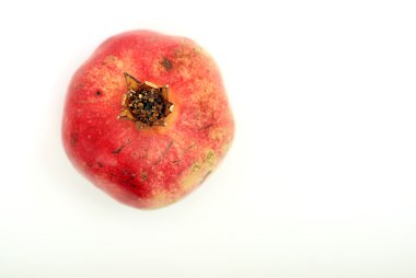 Beyaz arkaplanda nar meyvesi