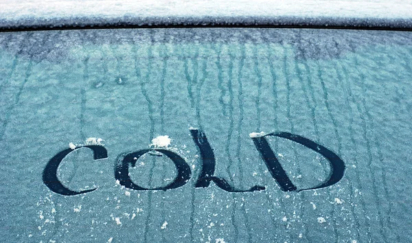 Text på en morgon frost — Stockfoto