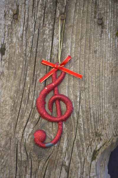 Misic note on wood — Stock Photo, Image