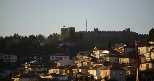 OHRID, MACEDONIA, 20 DE DICIEMBRE DE 2015: Ohrid y Lake. Ciudad de la Unesco — Foto de Stock