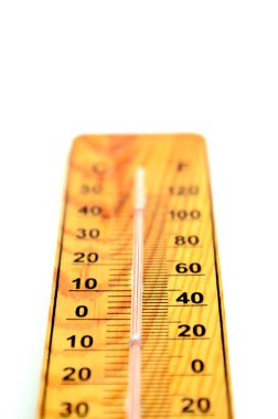 Ahşap bozuk termometre