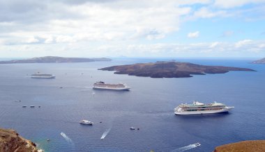 Ünlü seyahat hedef Santorini Island, Yunanistan. 30 Eylül 2015: