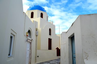 Ünlü seyahat hedef Santorini Island, Yunanistan.