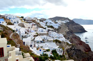 Ünlü seyahat hedef Santorini Island, Yunanistan. 30 Eylül 2015: