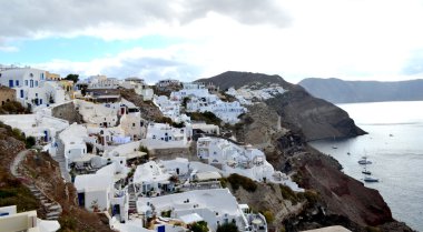 Ünlü seyahat hedef Santorini Island, Yunanistan. 30 Eylül 2015: