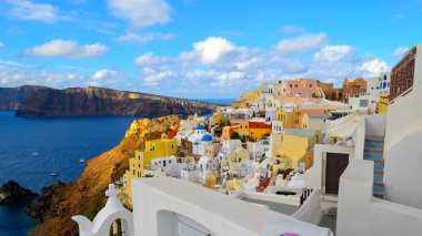 Ünlü seyahat hedef Santorini Island, Yunanistan. 30 Eylül 2015: