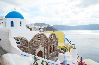 Ünlü seyahat hedef Santorini Island, Yunanistan.