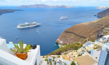 Ünlü seyahat hedef Santorini Island, Yunanistan. 30 Eylül 2015: