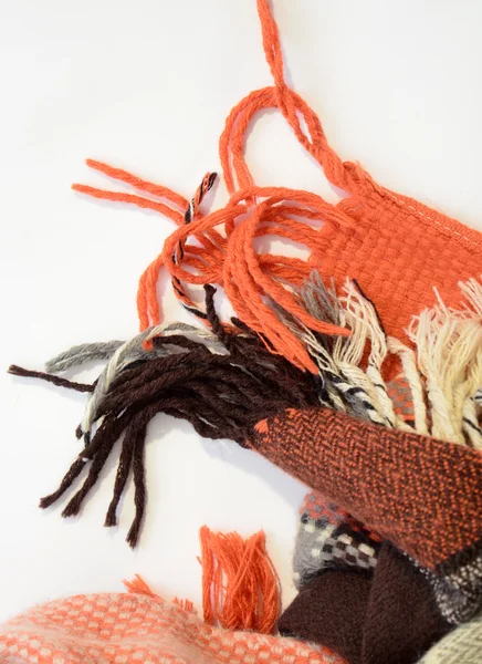 Warm  colors of a handmade woolen scarf — Stock Photo, Image
