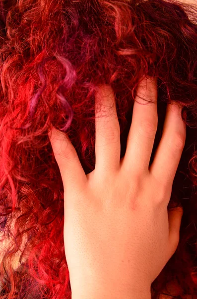 Czerwone włosy tekstura — Zdjęcie stockowe