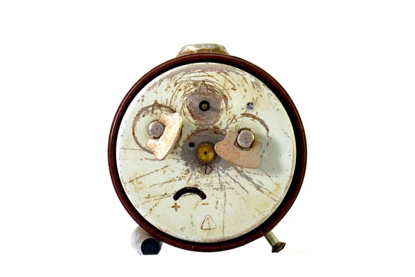 Reloj despertador vintage con soporte roto — Foto de Stock