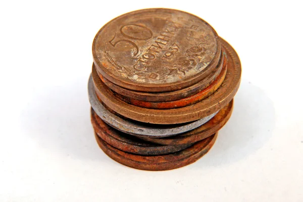 Vintage régi rozsdás érmék — Stock Fotó
