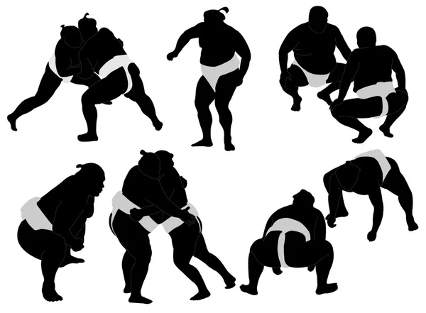 Sumo worstelaars Rechtenvrije Stockillustraties