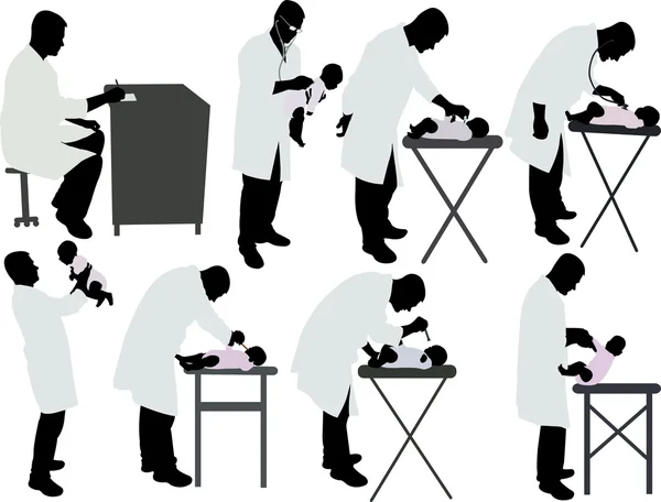 Çocuk doktoru vektör siluet