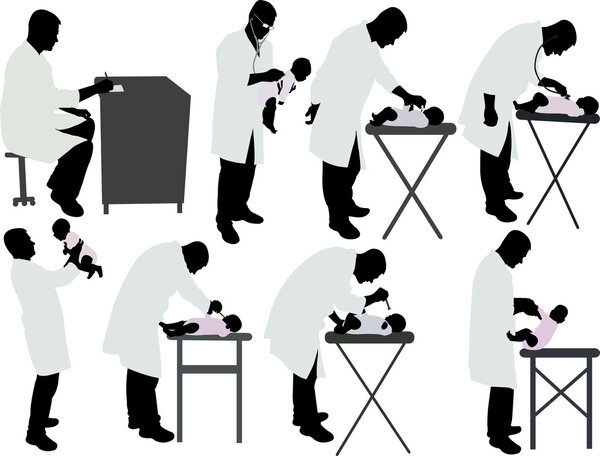 Pediatrician vector silhouette