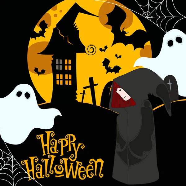 Cute halloween heks — Stockvector