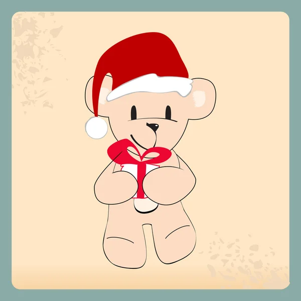 Christmas teddy bear — Stock Vector