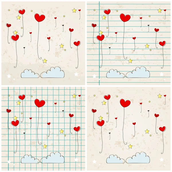 Lindos globos en forma de corazón — Archivo Imágenes Vectoriales