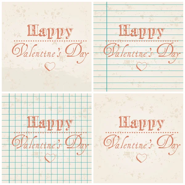 Tarjetas de San Valentín — Vector de stock