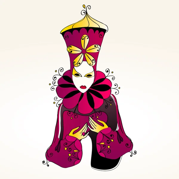 Belle fille de carnaval — Image vectorielle