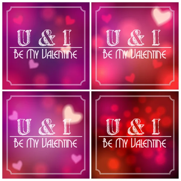 Set of glittering Valentine's Day backgrounds — Stock Vector