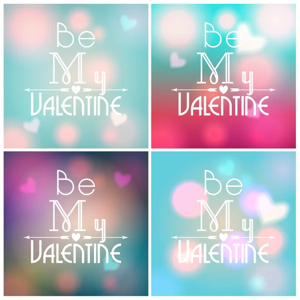 Set of glittering Valentine's Day backgrounds — Stock Vector