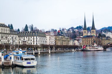 Lucerne cityscape, İsviçre.