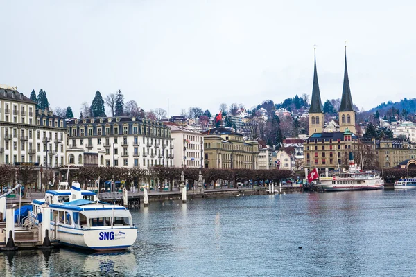 Lucerne Cityscape, Swiss . — Stok Foto