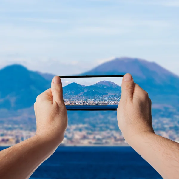 Persoon nemen foto op smartphone — Stockfoto