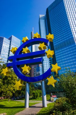 Euro para birimi simgesi, Frankfurt'un merkezinde