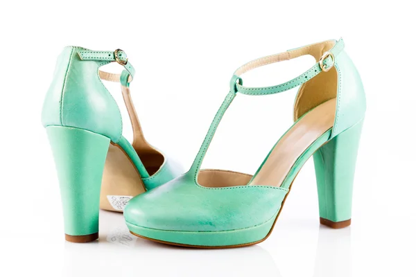 Female green shoes — Stock Photo, Image