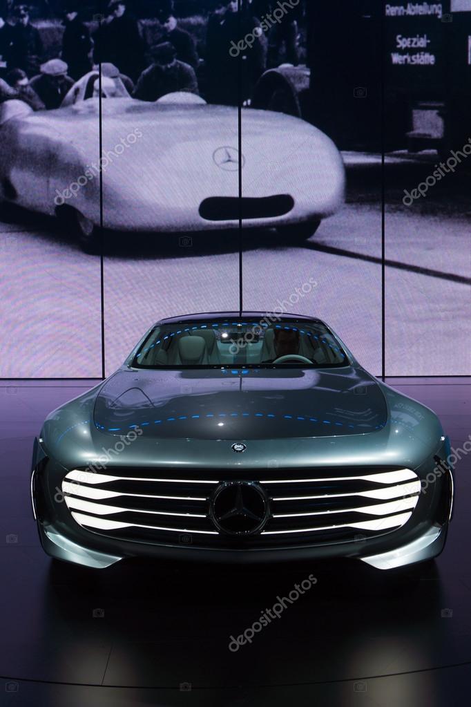 FRANKFURT - SEPTEMBER 22: Mercedes Benz F 015 Luxury. Mercedes-Benz is a German automobile manufacturer. September 22, 2015 in Frankfurt, Germany