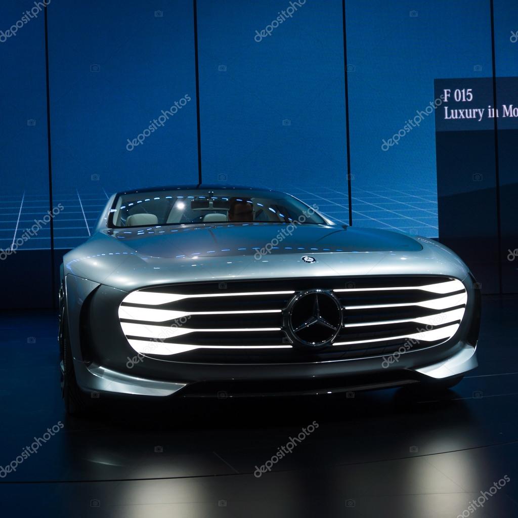 FRANKFURT - SEPTEMBER 22: Mercedes Benz F 015 Luxury. Mercedes-Benz is a German automobile manufacturer. September 22, 2015 in Frankfurt, Germany