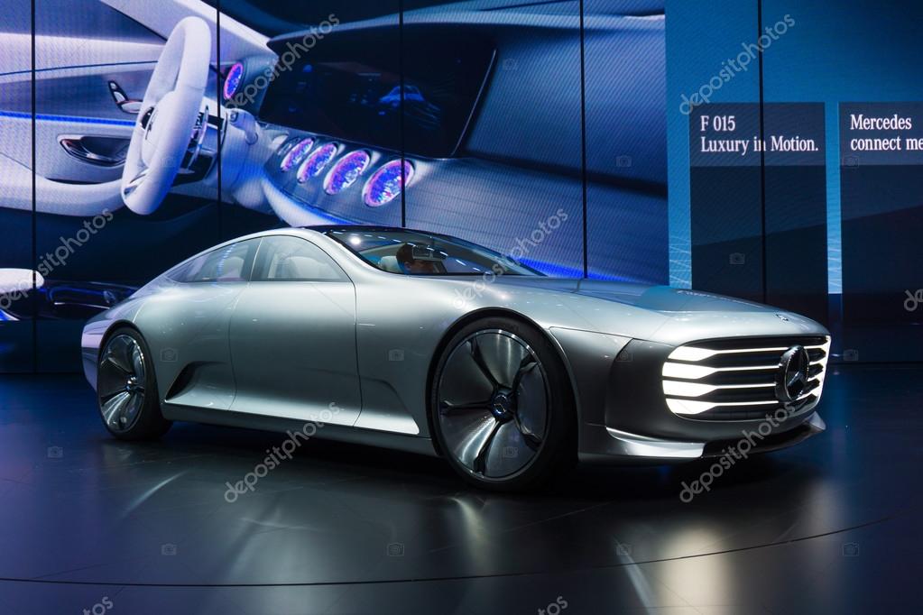 FRANKFURT - SEPTEMBER 22: Mercedes Benz F 015 Luxury. Mercedes-Benz is a German automobile manufacturer. September 22, 2015 in Frankfurt, Germany