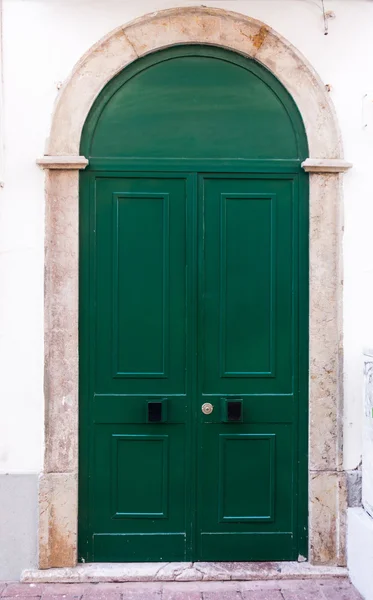 Green entrance door — Stock Photo, Image